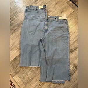 NWT Abercrombie fitch high rise wide leg crop jeans 37